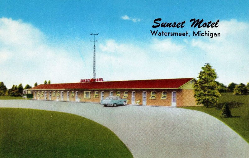Sunset Motel - Old Postcard (newer photo)